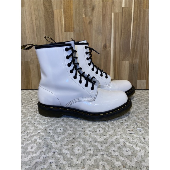 Doc Martin combat boots women's 9 white patent leather - Picture 3 of 11